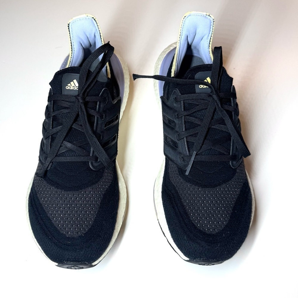 Adidas Women's Black and Lavender Running Shoes - Picture 2 of 10